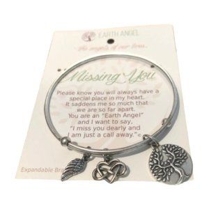 Earth Angels Missing You Silver Bracelet with Charms